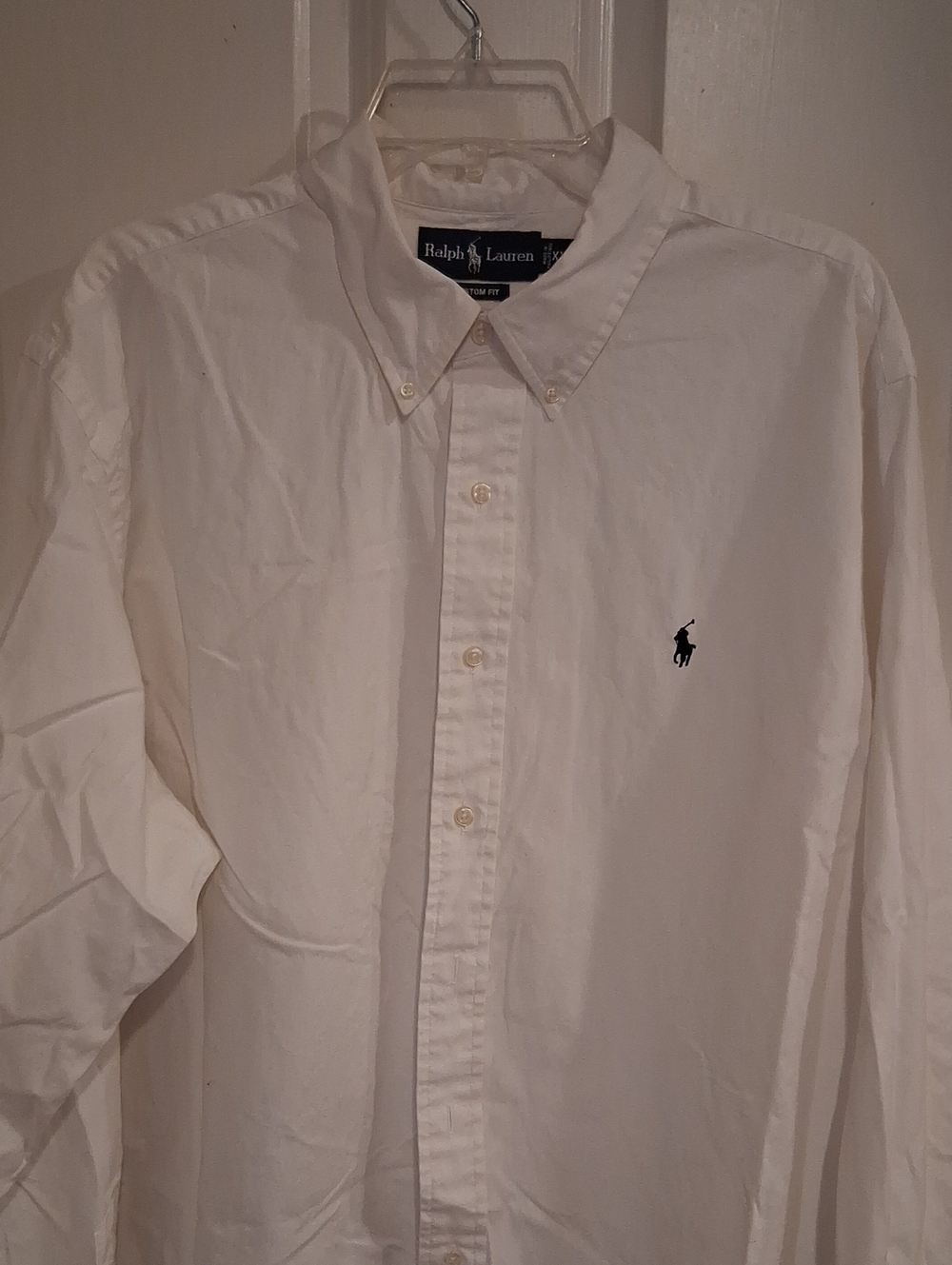 Ralph Lauren White Button-Down Oxford Shirt with Navy Pony
